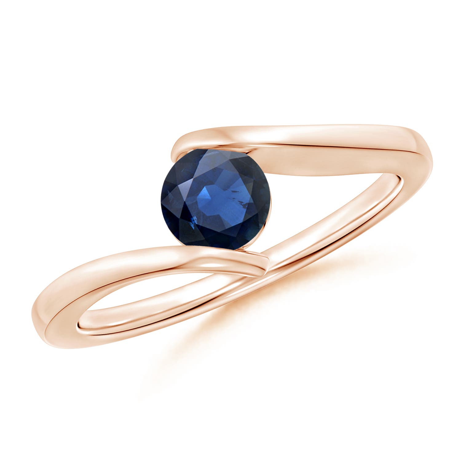 AA - Blue Sapphire / 0.6 CT / 14 KT Rose Gold