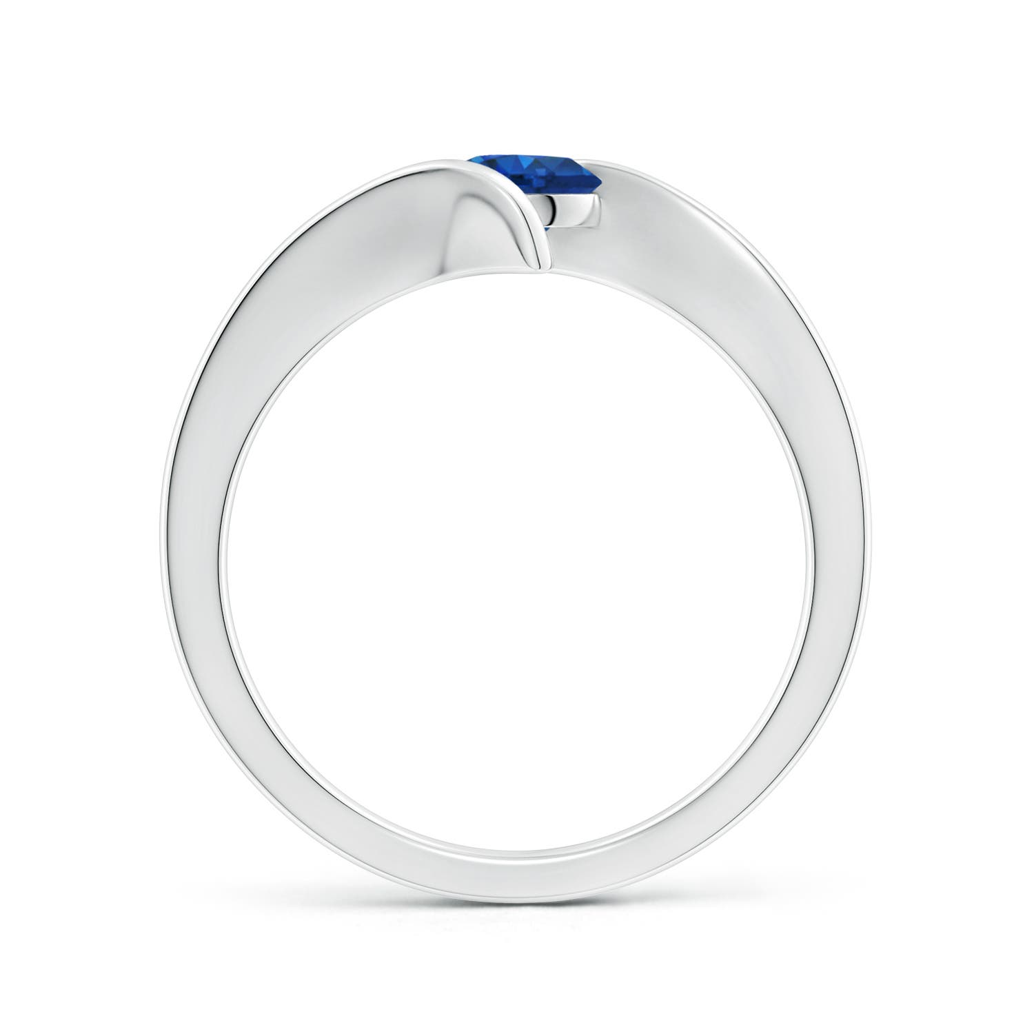 AAA - Blue Sapphire / 0.6 CT / 14 KT White Gold