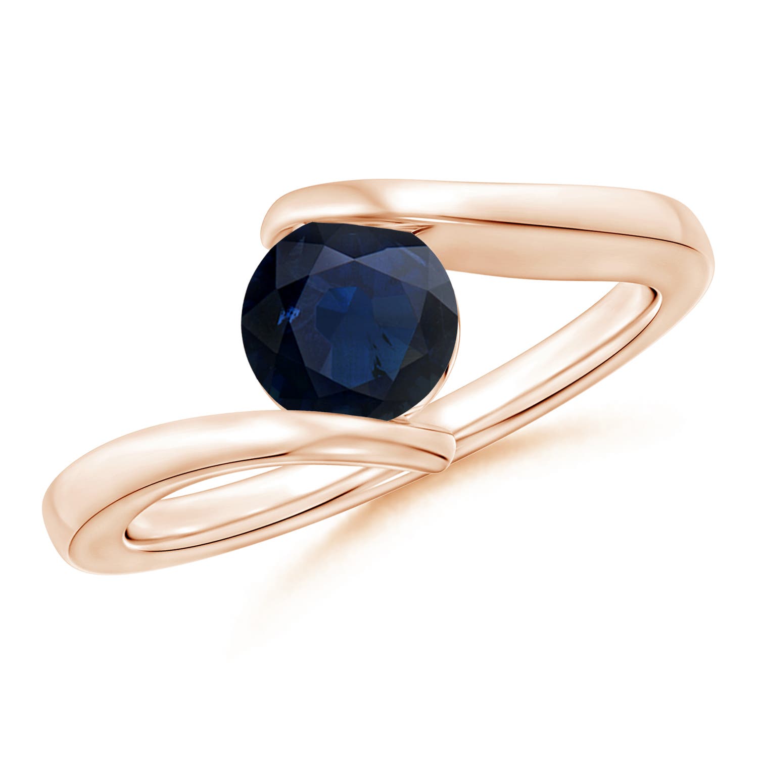 A - Blue Sapphire / 1 CT / 14 KT Rose Gold