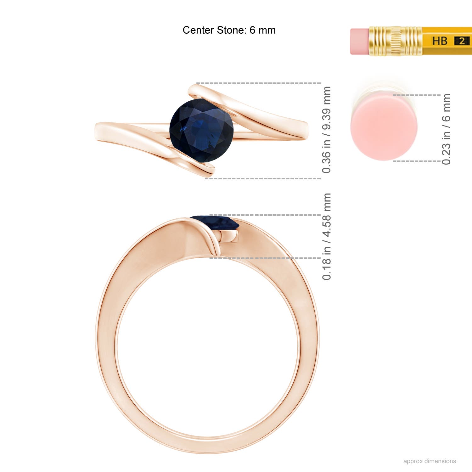 A - Blue Sapphire / 1 CT / 14 KT Rose Gold