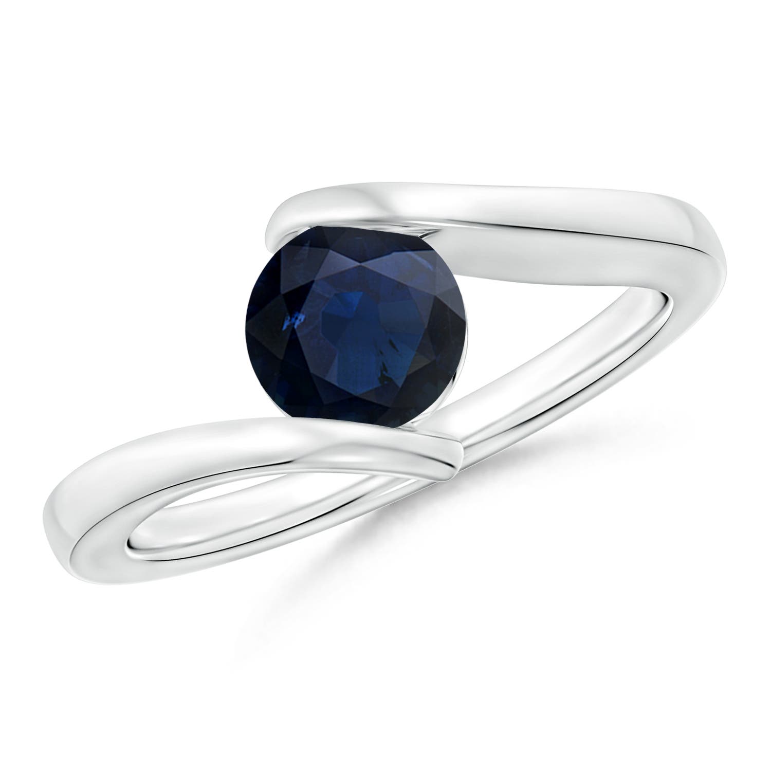 A - Blue Sapphire / 1 CT / 14 KT White Gold