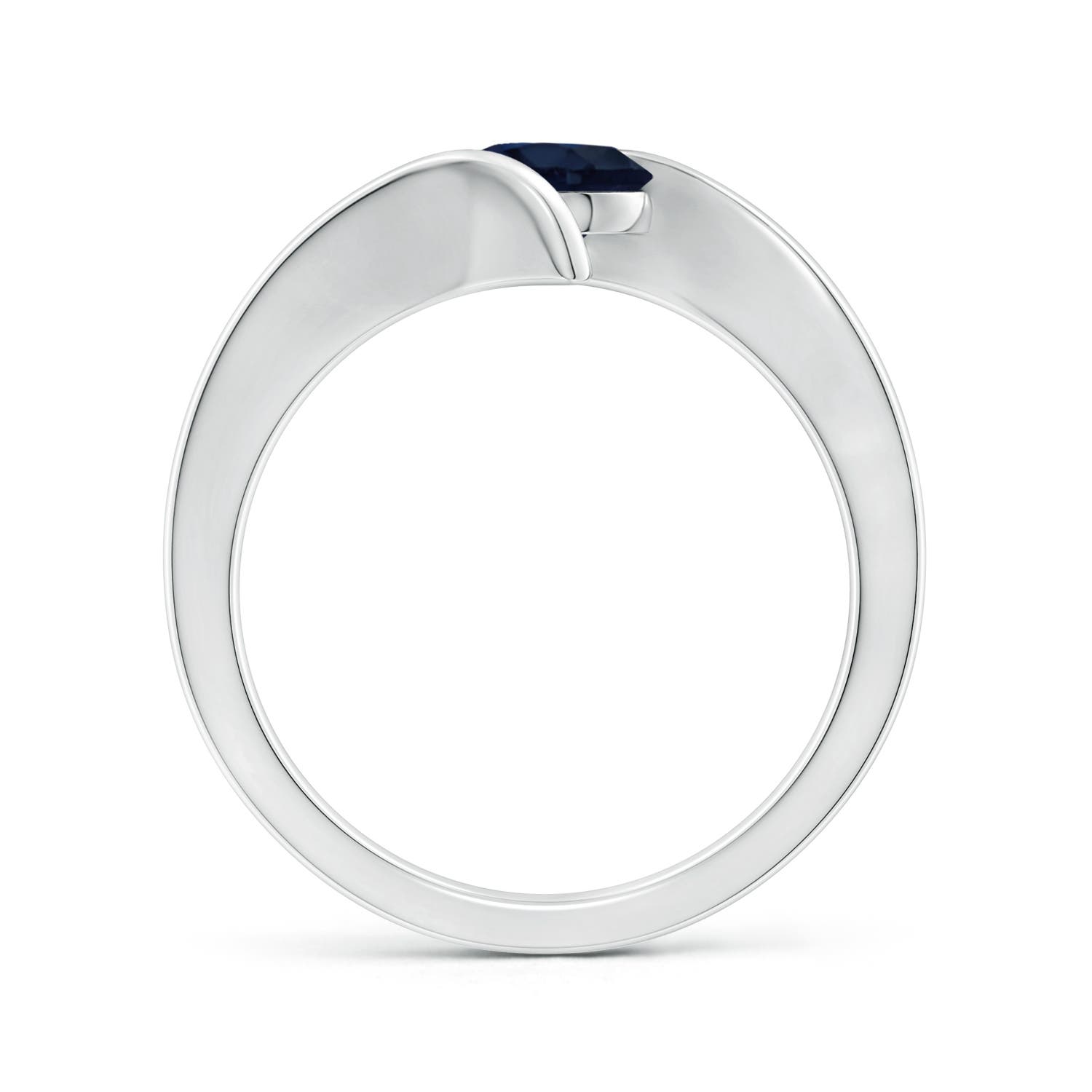 A - Blue Sapphire / 1 CT / 14 KT White Gold