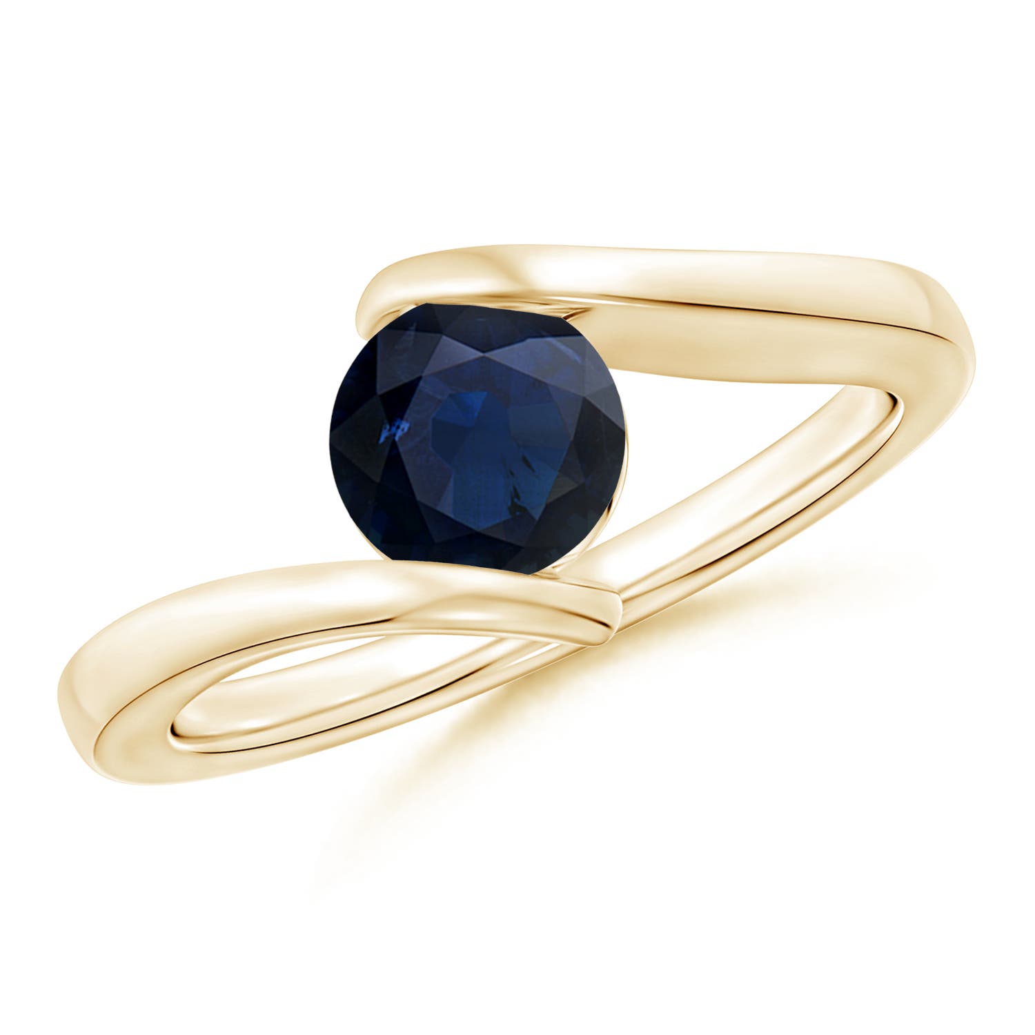 A - Blue Sapphire / 1 CT / 14 KT Yellow Gold