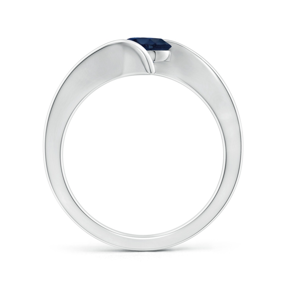 6mm AA Bar-Set Solitaire Round Sapphire Bypass Ring in P950 Platinum side 199