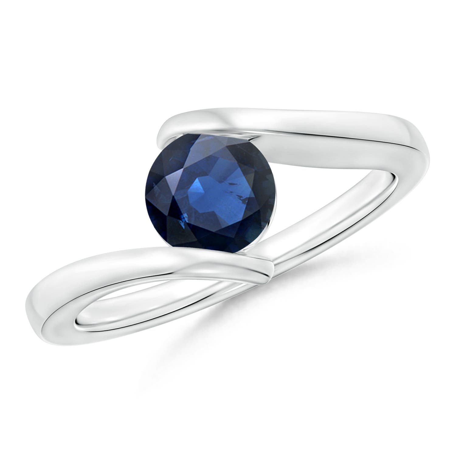 AA - Blue Sapphire / 1 CT / 14 KT White Gold