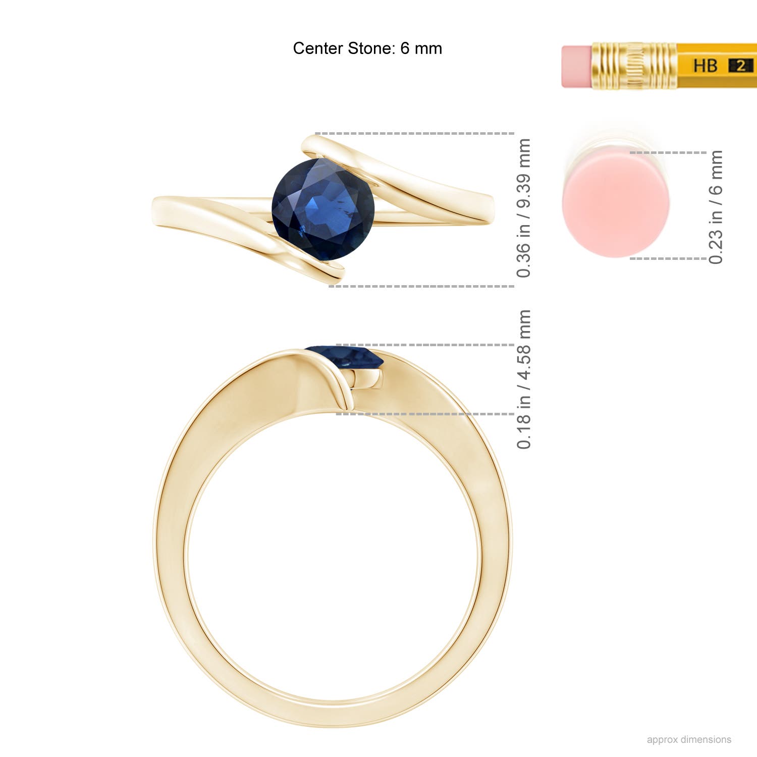 AA - Blue Sapphire / 1 CT / 14 KT Yellow Gold