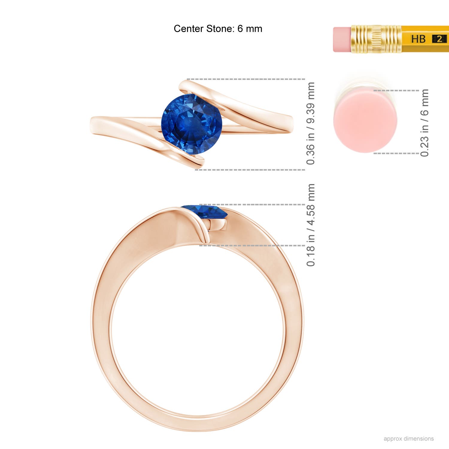 AAA - Blue Sapphire / 1 CT / 14 KT Rose Gold