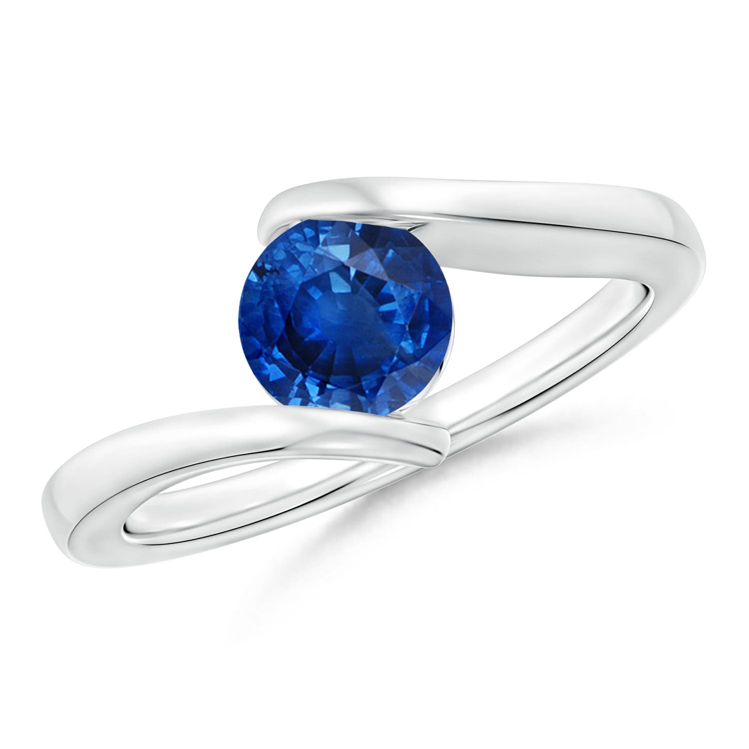 AAA - Blue Sapphire / 1 CT / 14 KT White Gold