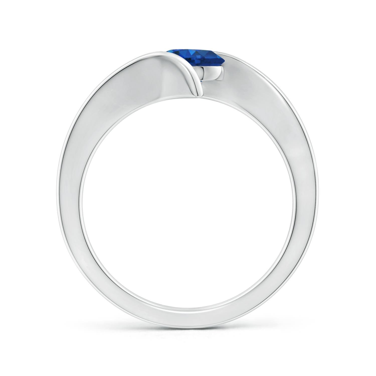 AAA - Blue Sapphire / 1 CT / 14 KT White Gold