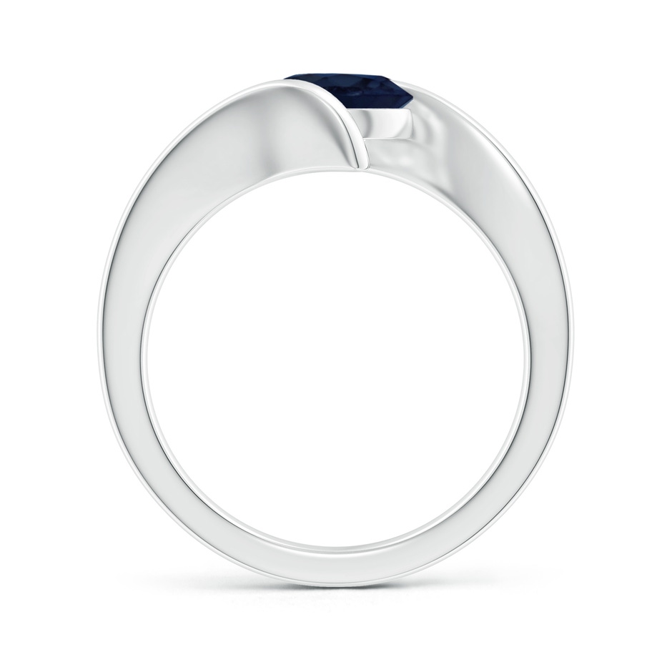 7mm A Bar-Set Solitaire Round Sapphire Bypass Ring in White Gold side 199