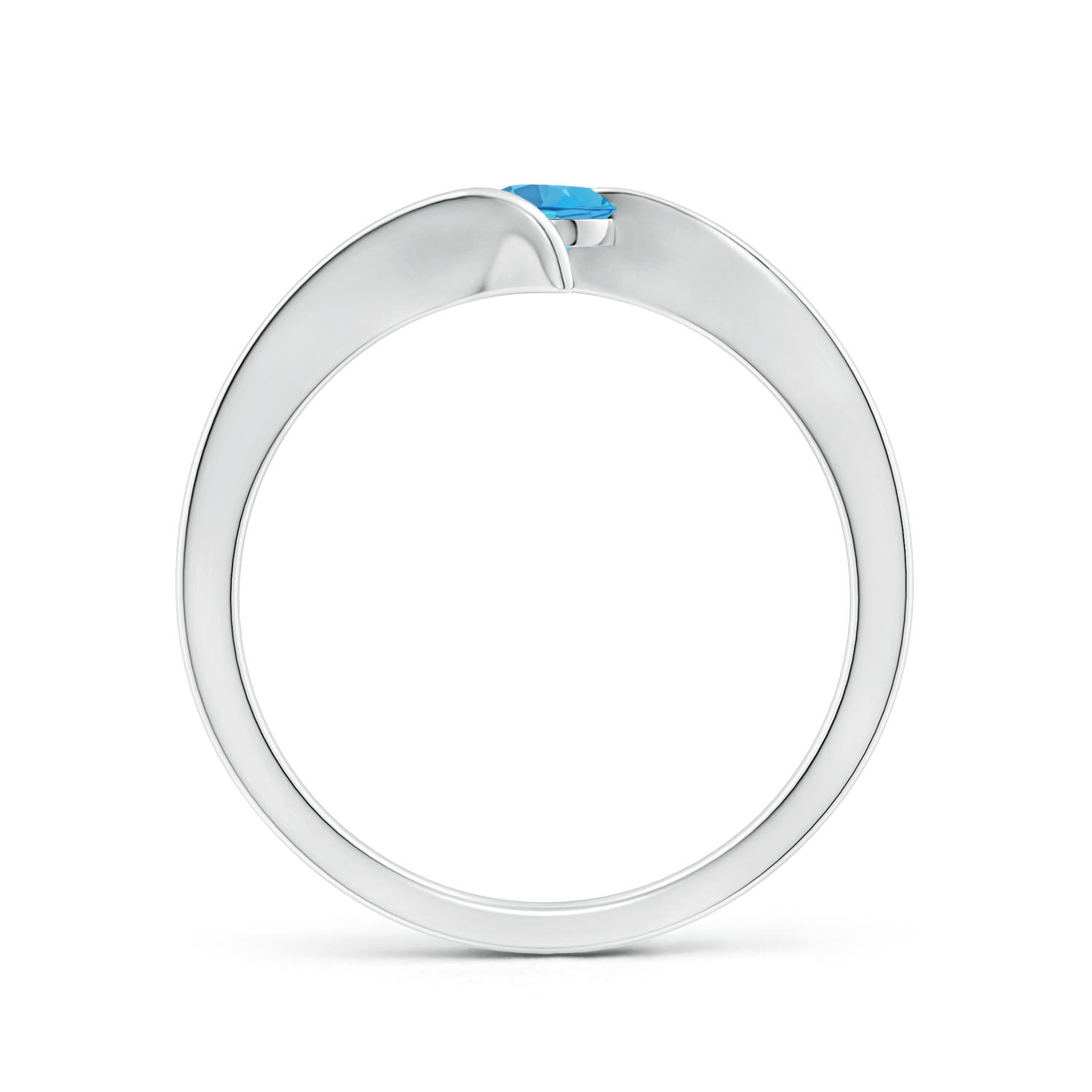 AA - Swiss Blue Topaz / 0.32 CT / 14 KT White Gold