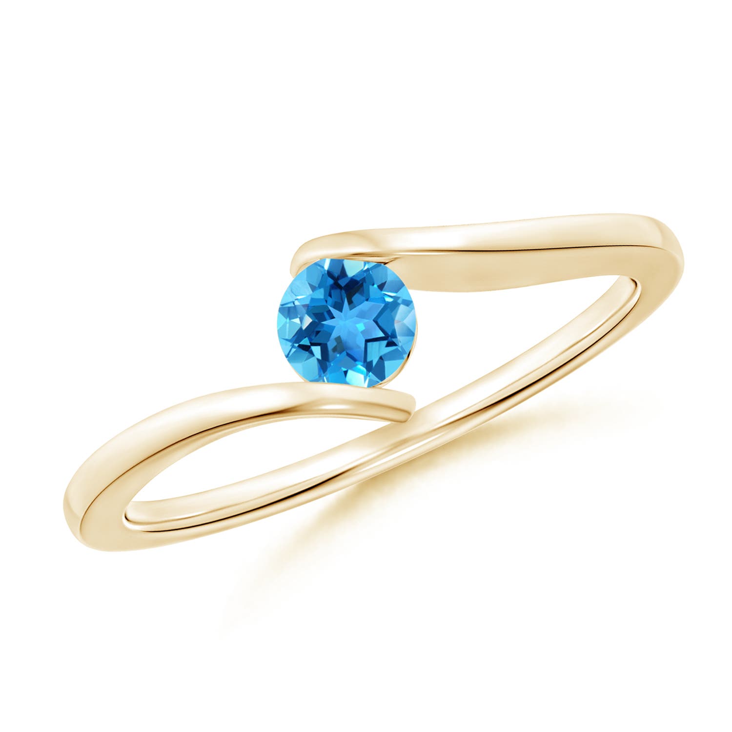 AAA - Swiss Blue Topaz / 0.32 CT / 14 KT Yellow Gold