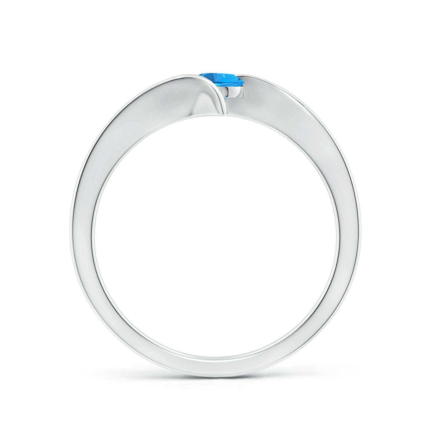 AAAA - Swiss Blue Topaz / 0.32 CT / 14 KT White Gold