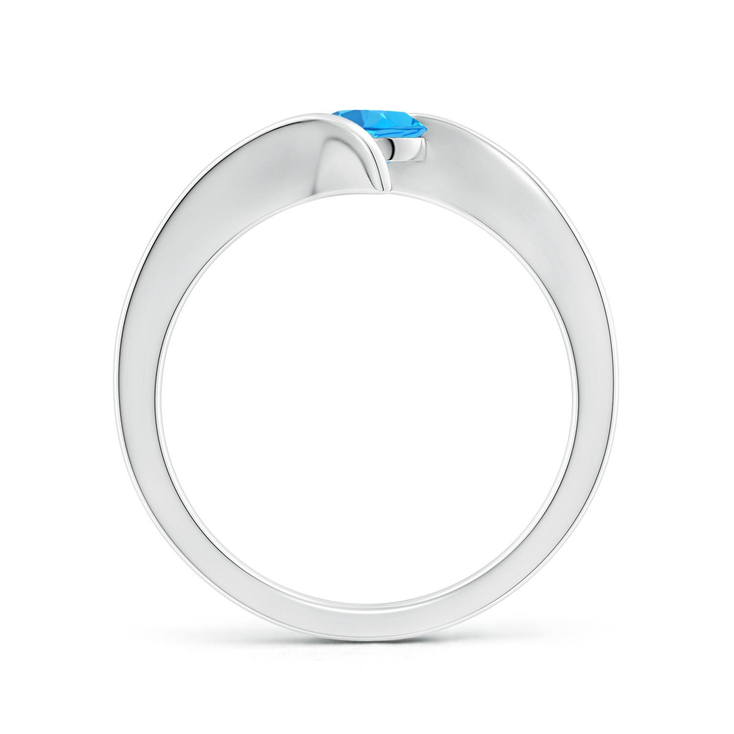 AAA - Swiss Blue Topaz / 0.6 CT / 14 KT White Gold