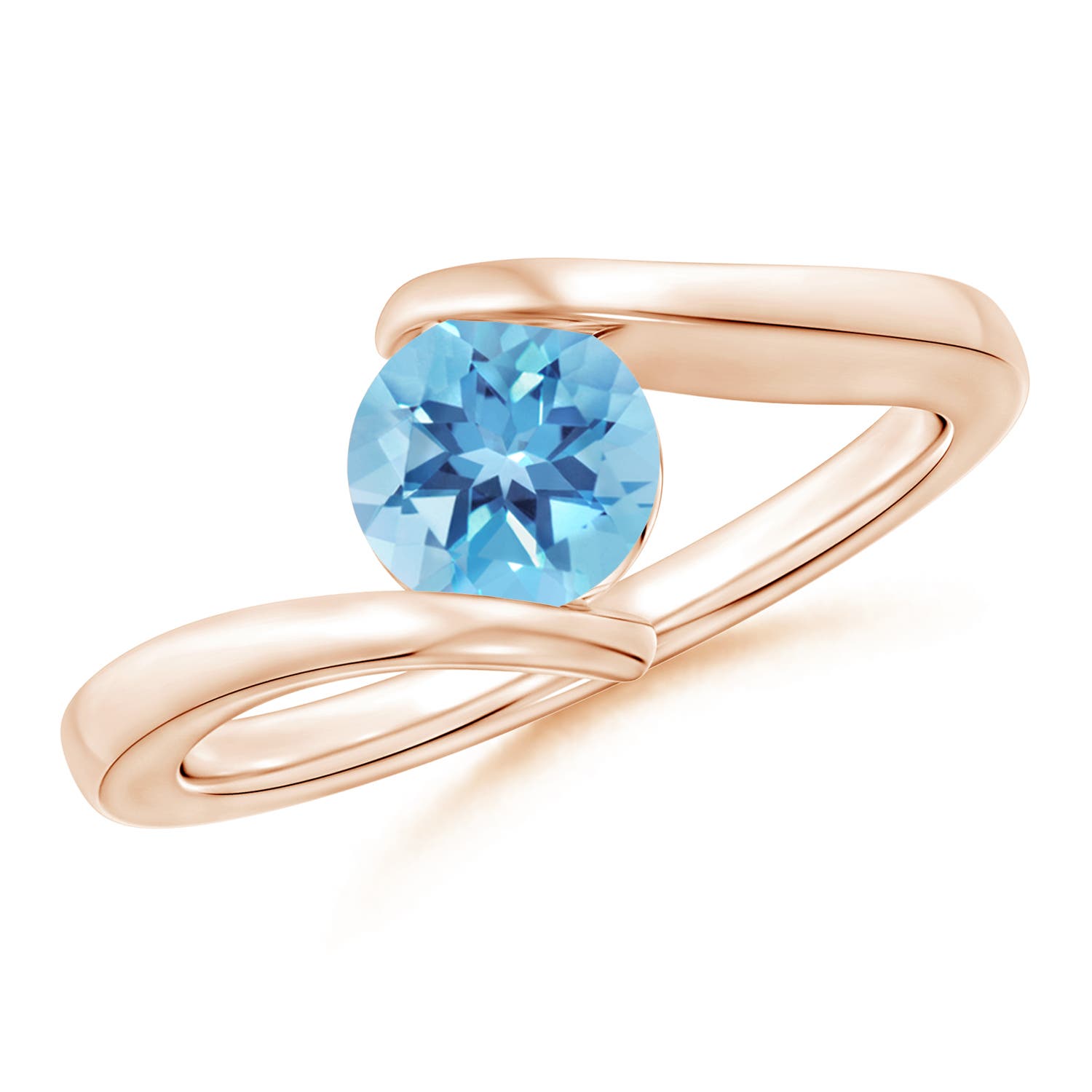 A - Swiss Blue Topaz / 0.95 CT / 14 KT Rose Gold