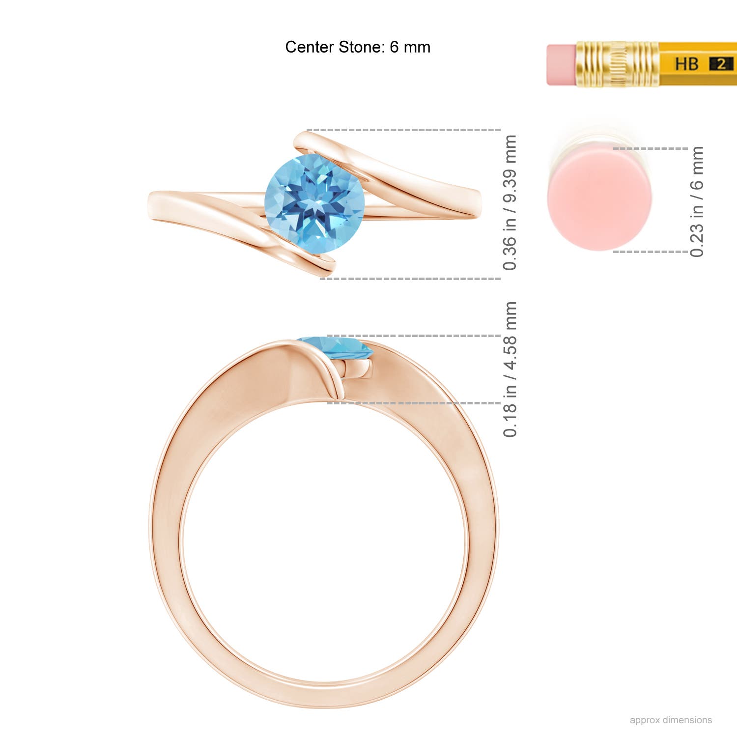 A - Swiss Blue Topaz / 0.95 CT / 14 KT Rose Gold