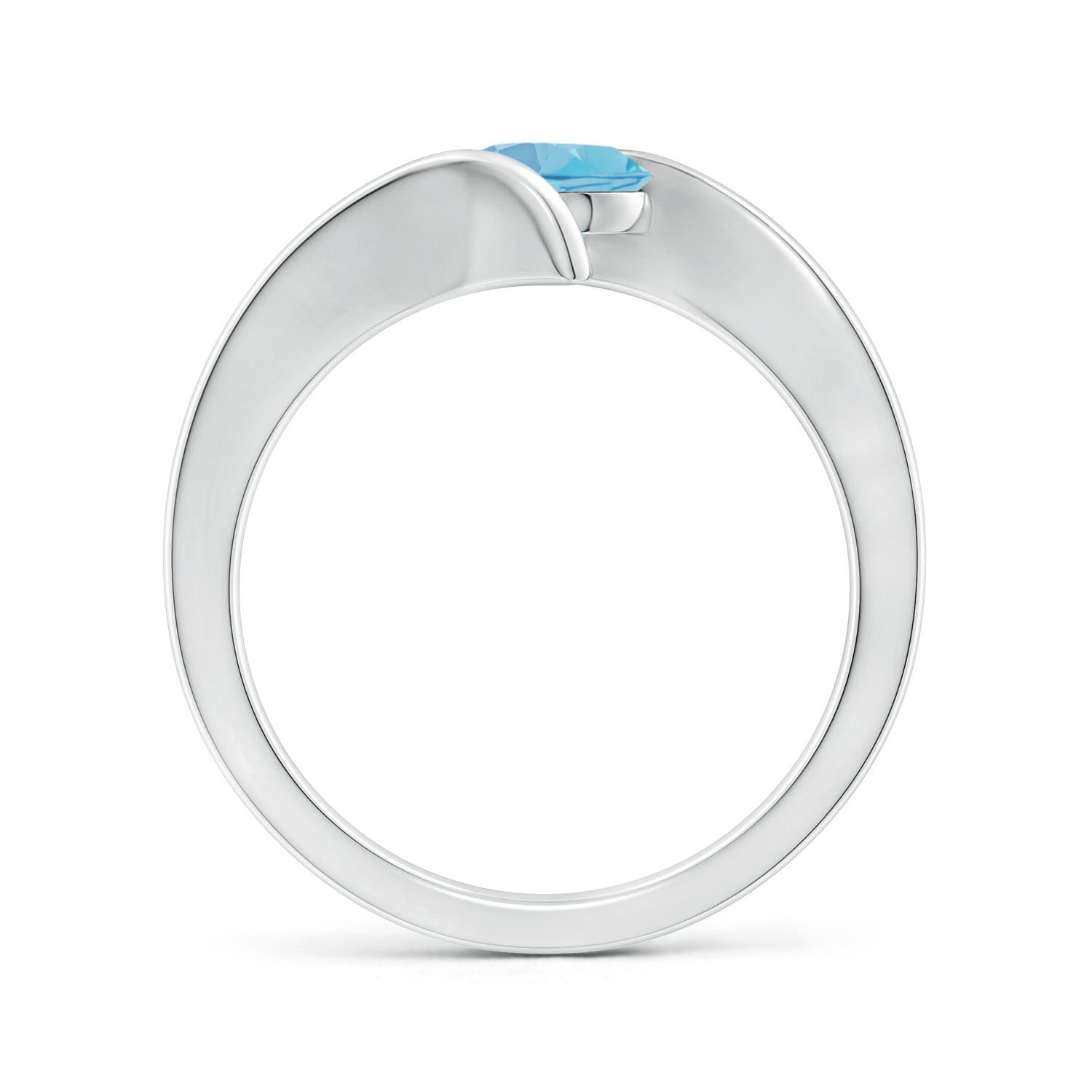 A - Swiss Blue Topaz / 0.95 CT / 14 KT White Gold