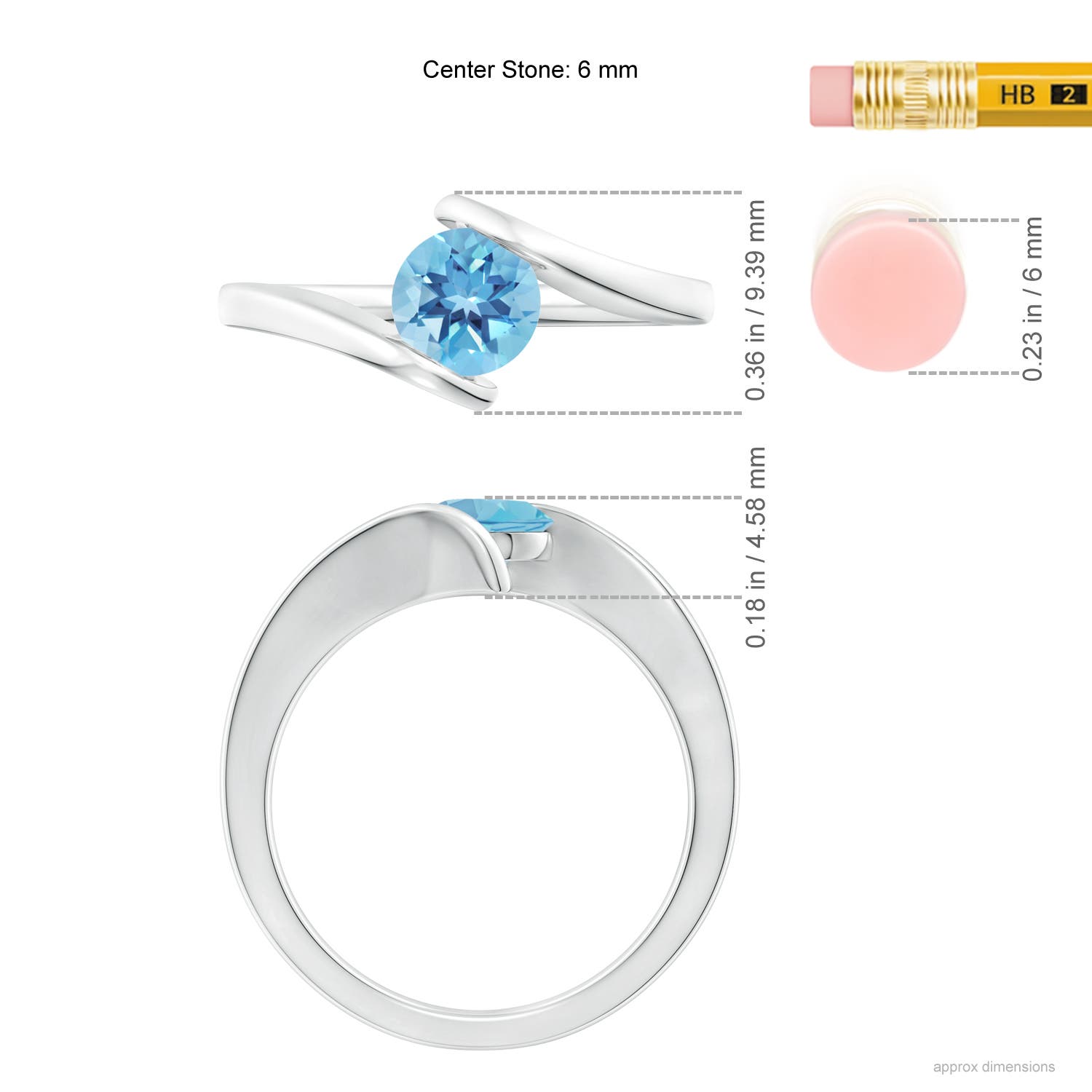 A - Swiss Blue Topaz / 0.95 CT / 14 KT White Gold