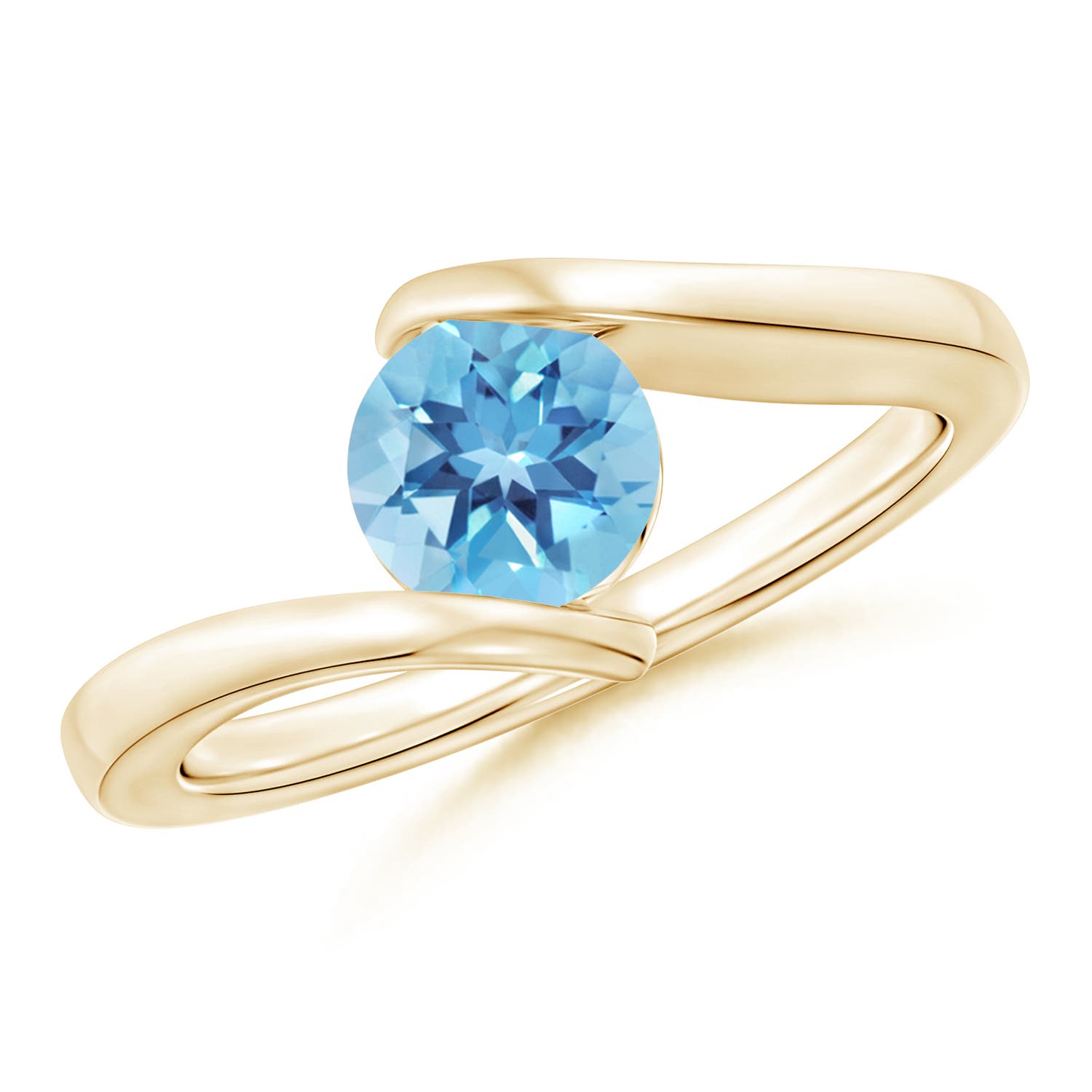 A - Swiss Blue Topaz / 0.95 CT / 14 KT Yellow Gold