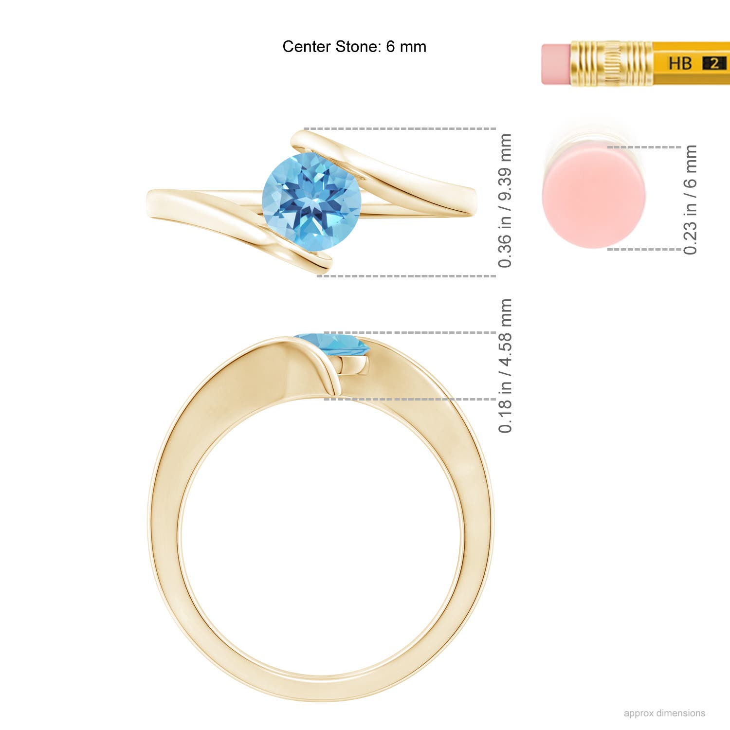 A - Swiss Blue Topaz / 0.95 CT / 14 KT Yellow Gold