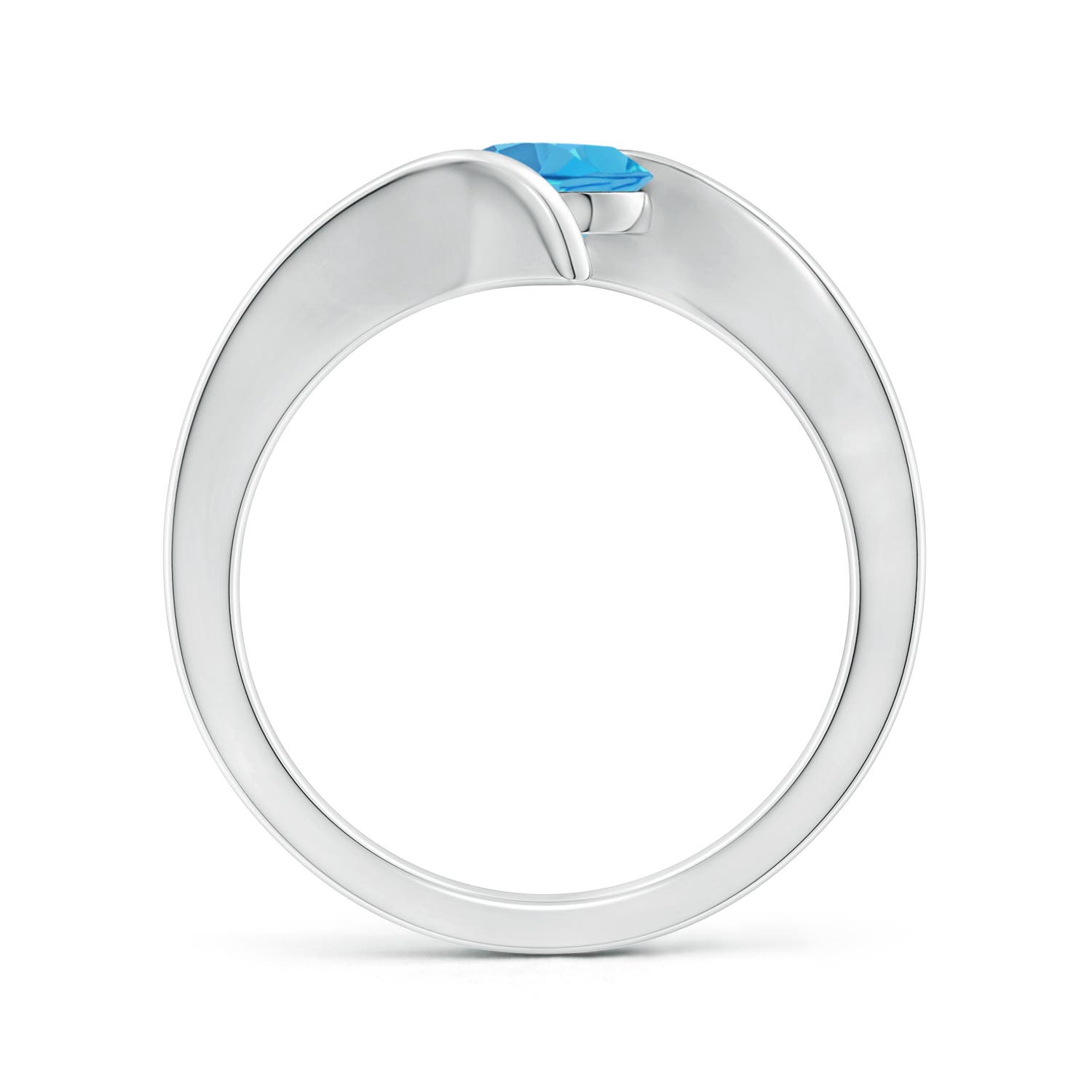 AA - Swiss Blue Topaz / 0.95 CT / 14 KT White Gold