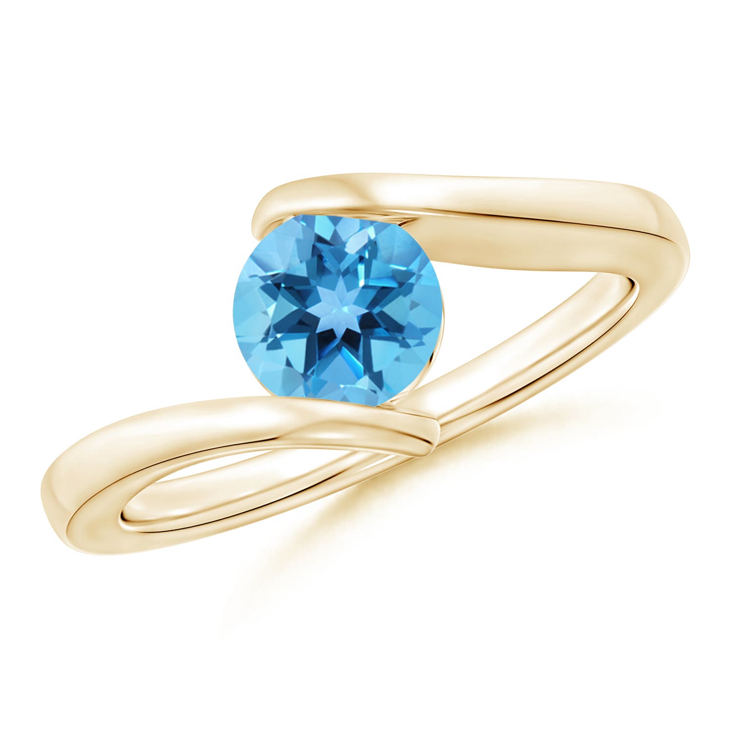 AA - Swiss Blue Topaz / 0.95 CT / 14 KT Yellow Gold