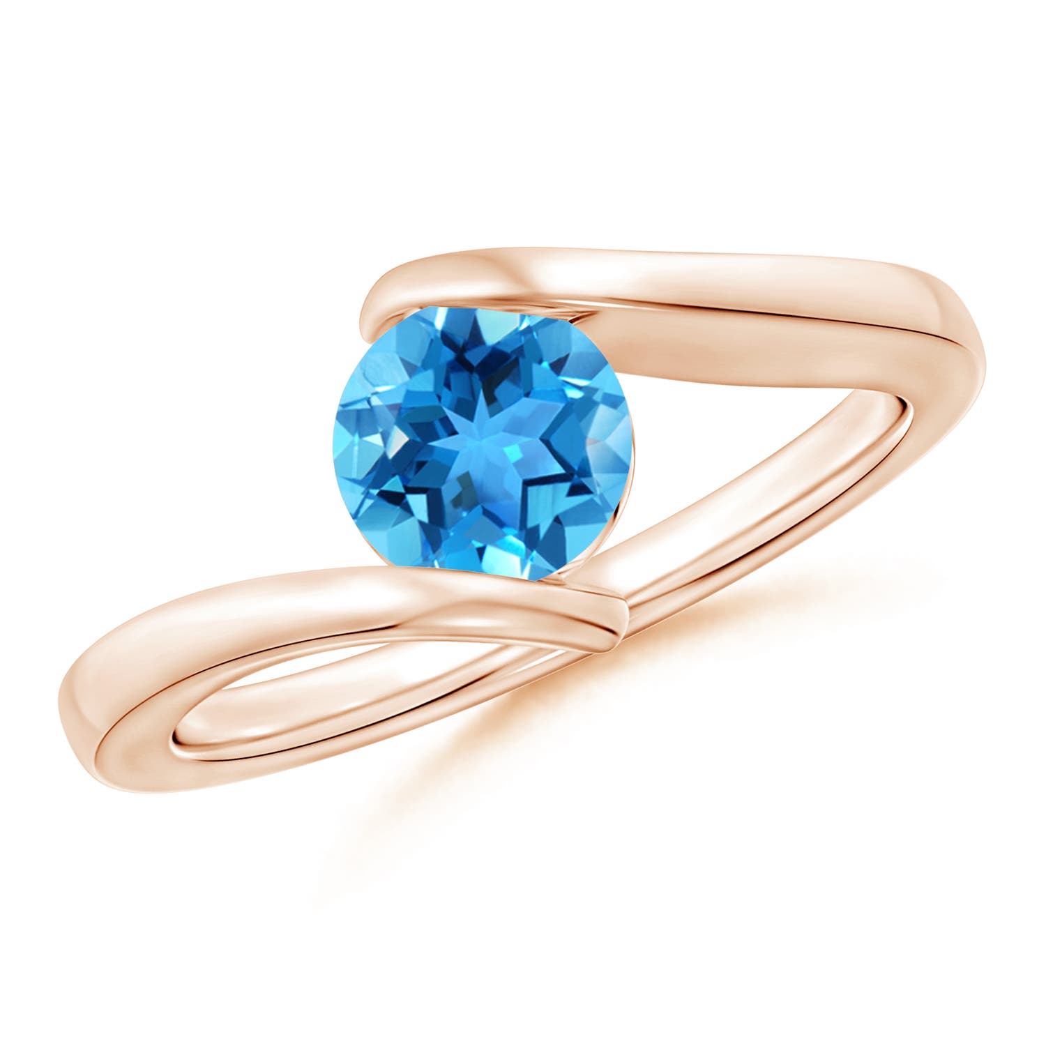 AAA - Swiss Blue Topaz / 0.95 CT / 14 KT Rose Gold