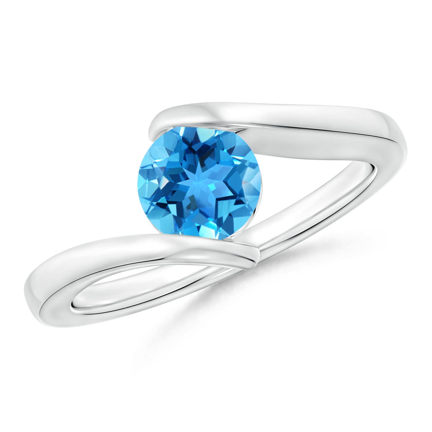 AAA - Swiss Blue Topaz / 0.95 CT / 14 KT White Gold