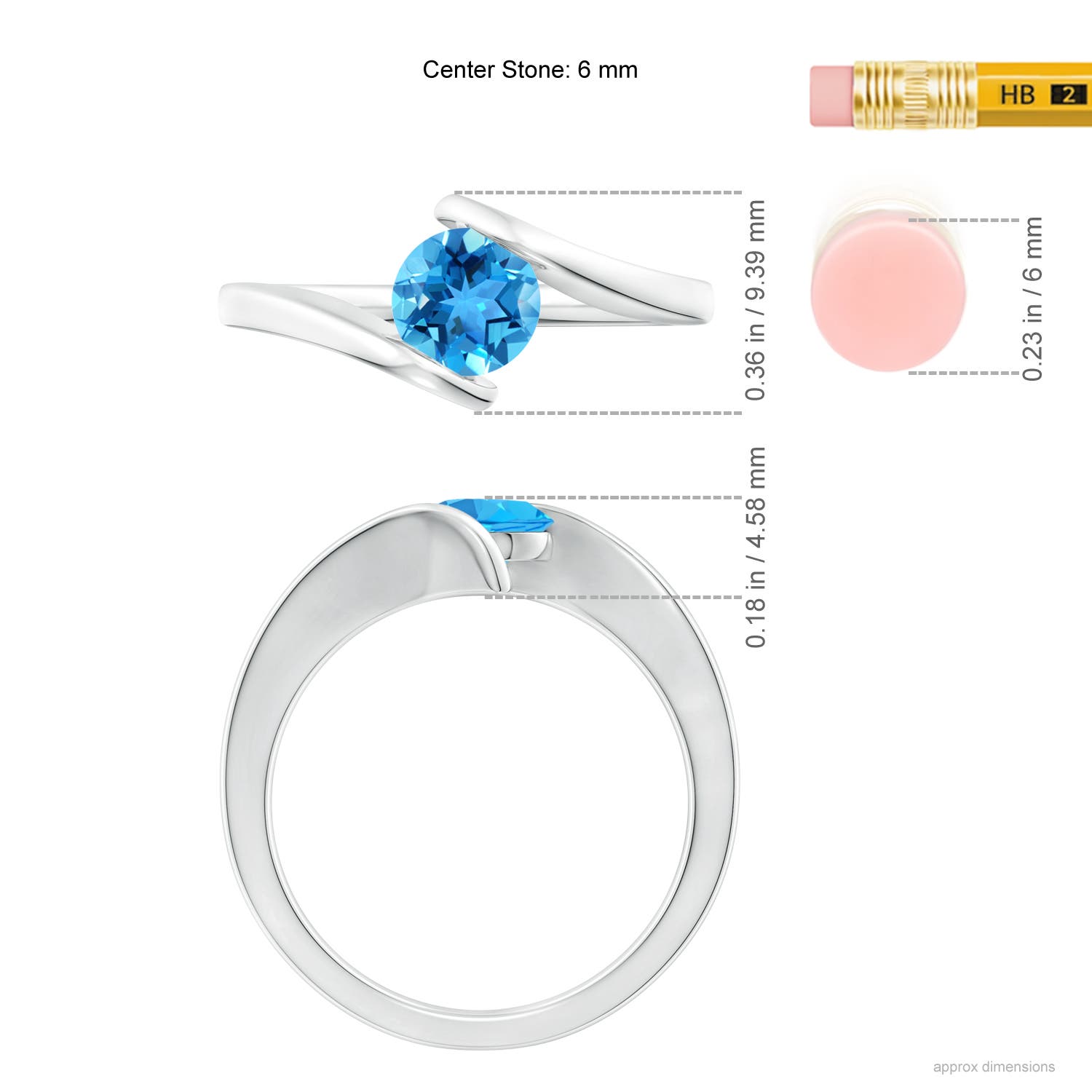 AAA - Swiss Blue Topaz / 0.95 CT / 14 KT White Gold