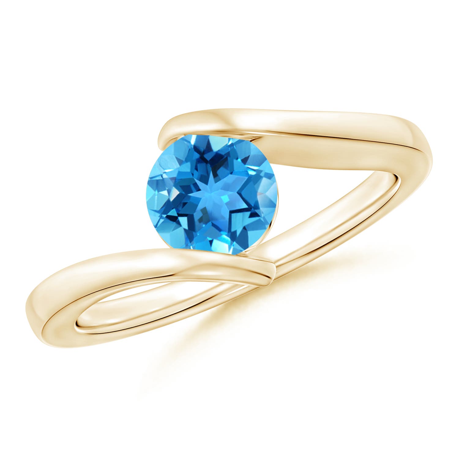 AAA - Swiss Blue Topaz / 0.95 CT / 14 KT Yellow Gold