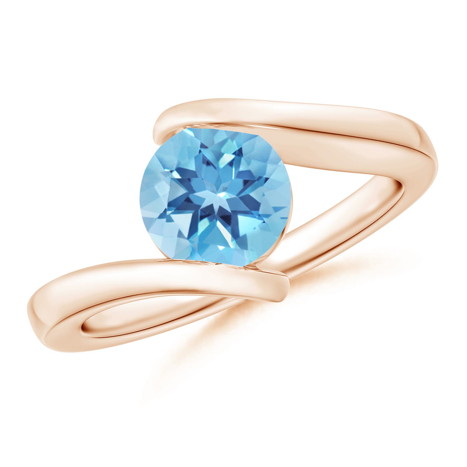 A - Swiss Blue Topaz / 1.55 CT / 14 KT Rose Gold