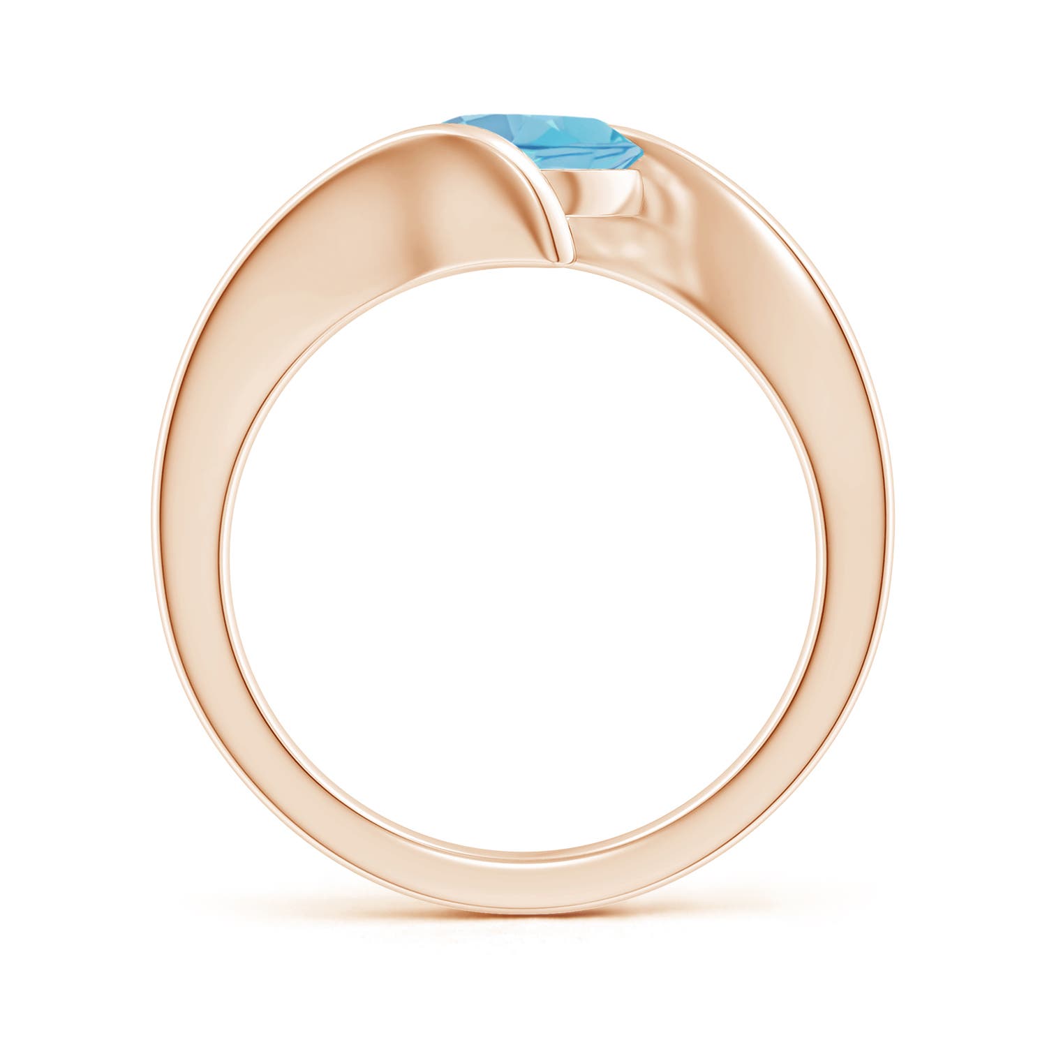 A - Swiss Blue Topaz / 1.55 CT / 14 KT Rose Gold