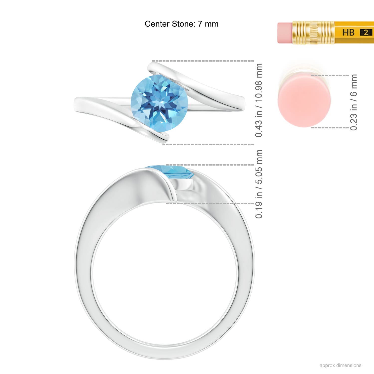 A - Swiss Blue Topaz / 1.55 CT / 14 KT White Gold