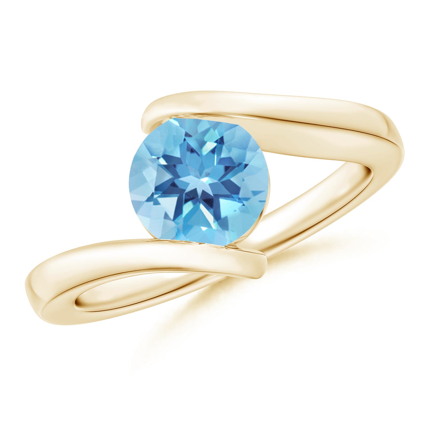 A - Swiss Blue Topaz / 1.55 CT / 14 KT Yellow Gold