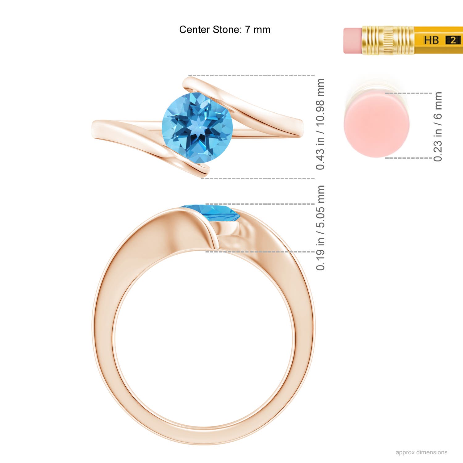 AA - Swiss Blue Topaz / 1.55 CT / 14 KT Rose Gold