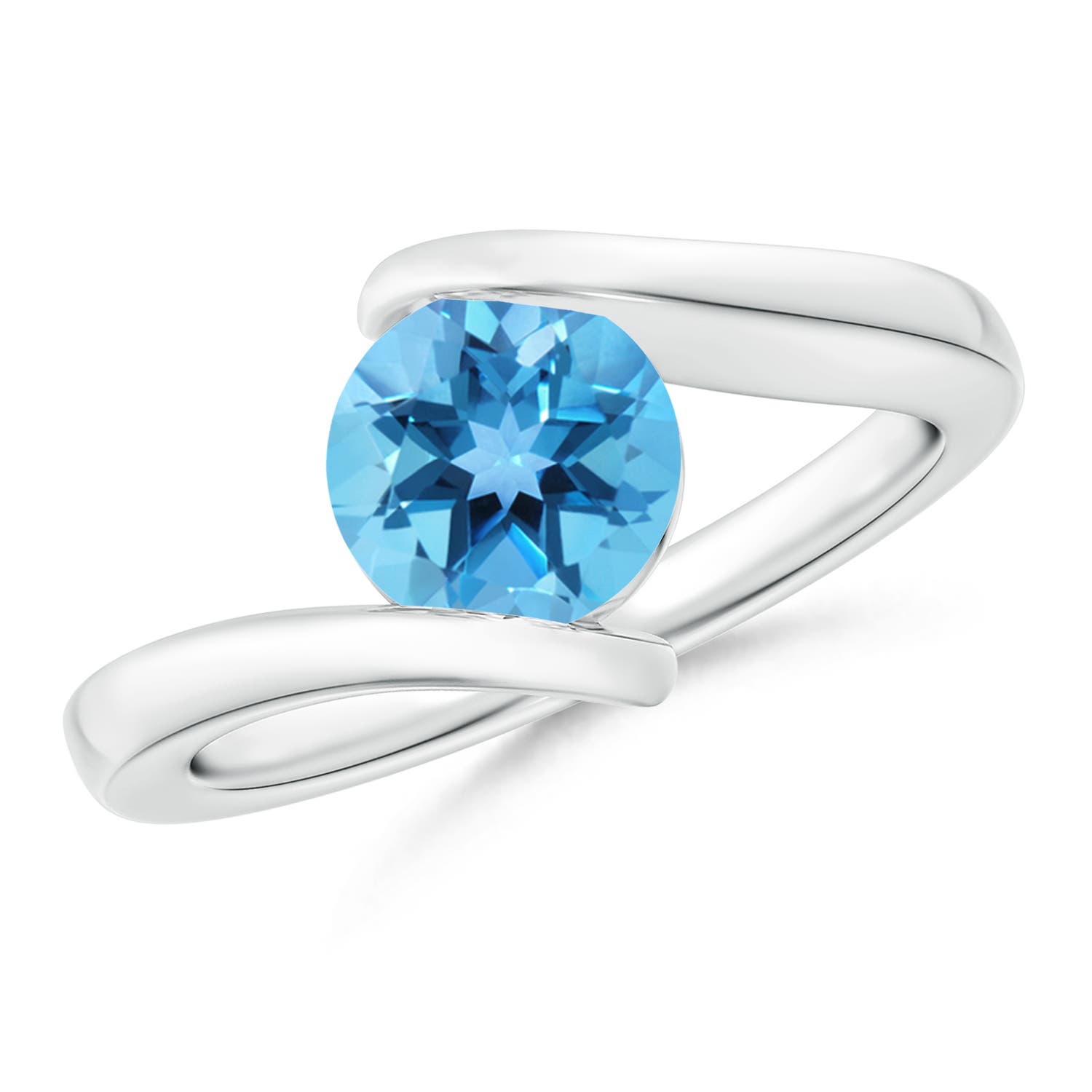 AA - Swiss Blue Topaz / 1.55 CT / 14 KT White Gold