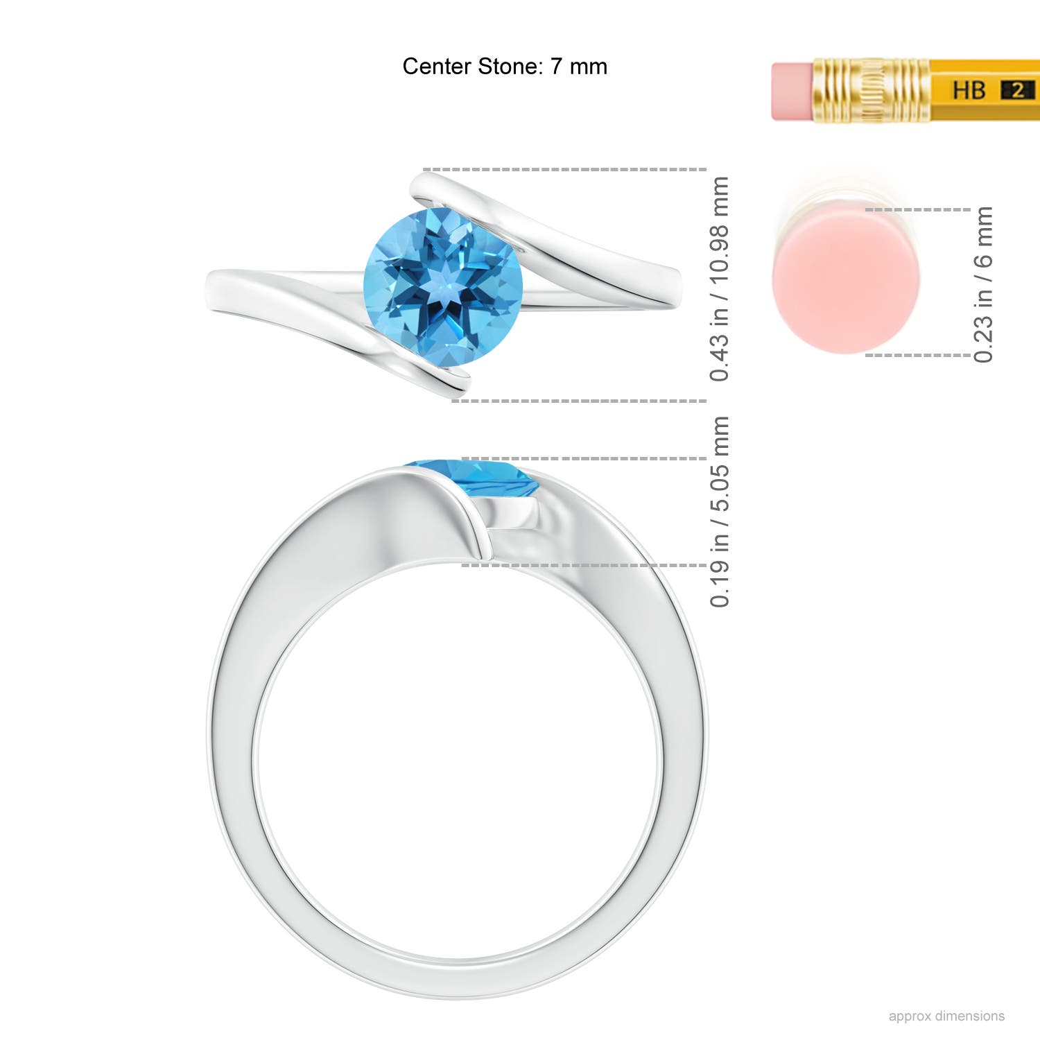 AA - Swiss Blue Topaz / 1.55 CT / 14 KT White Gold