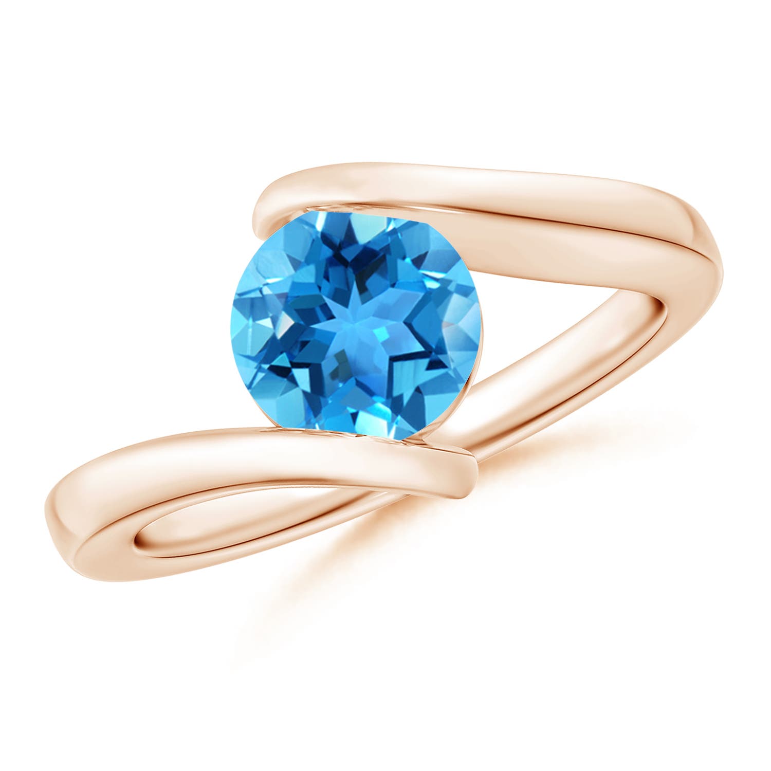 AAA - Swiss Blue Topaz / 1.55 CT / 14 KT Rose Gold