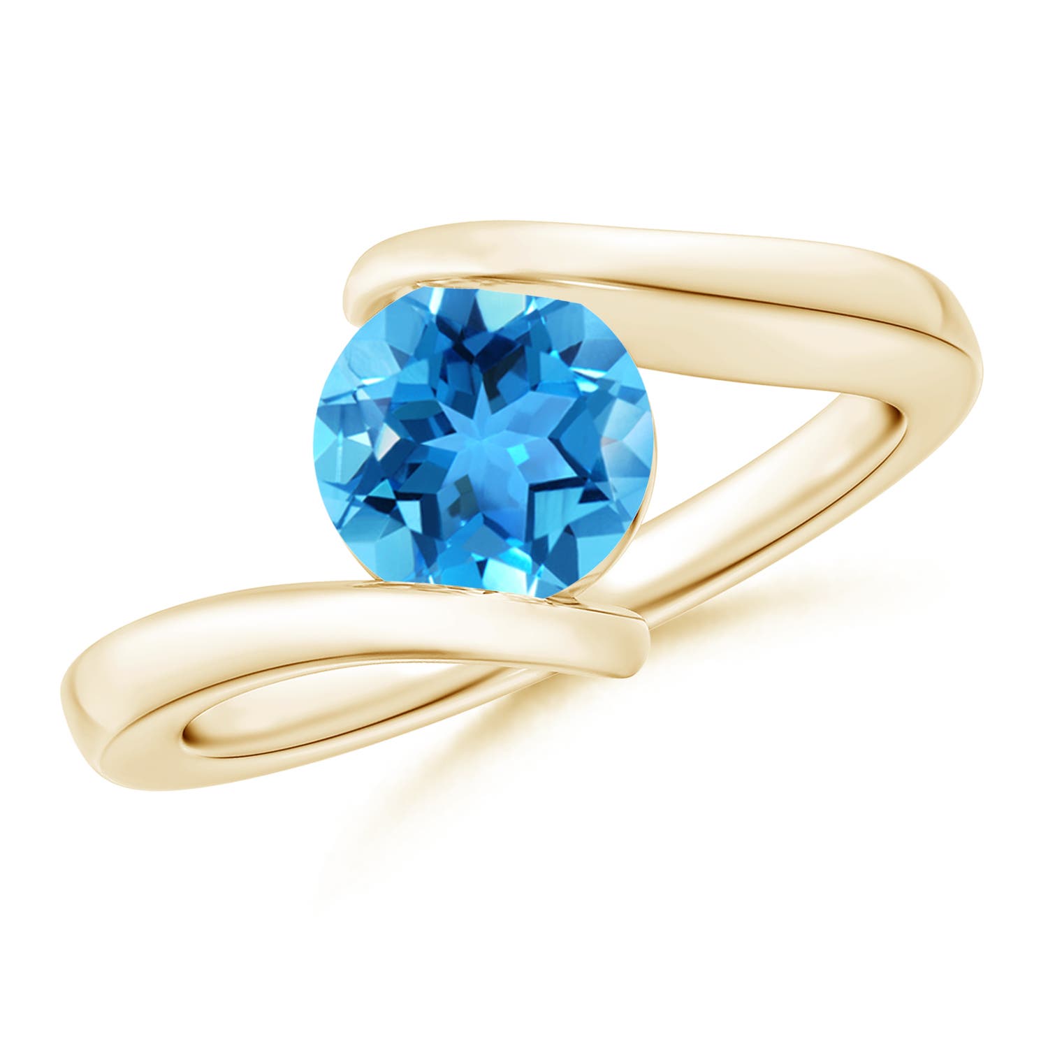 AAA - Swiss Blue Topaz / 1.55 CT / 14 KT Yellow Gold