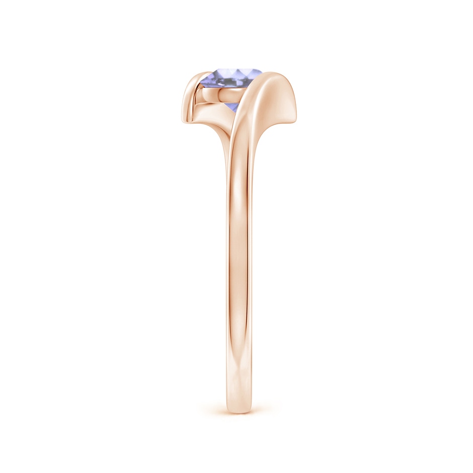 5mm A Bar-Set Solitaire Round Tanzanite Bypass Ring in Rose Gold side-2