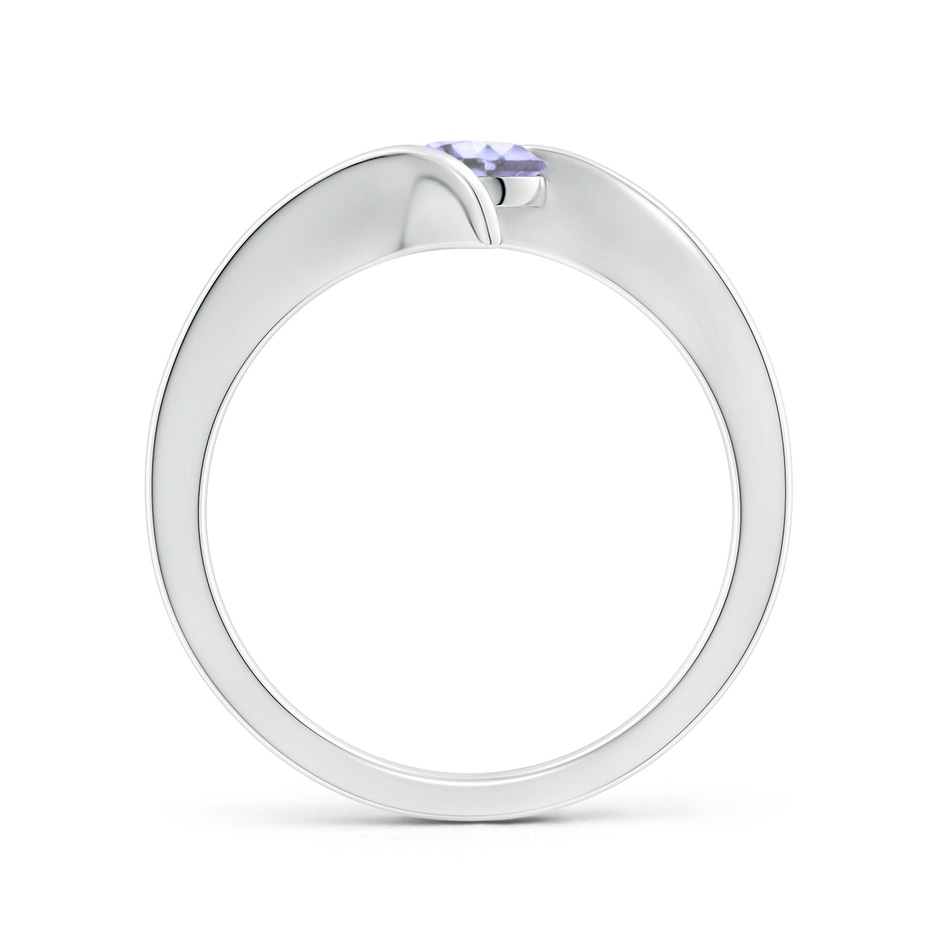 5mm A Bar-Set Solitaire Round Tanzanite Bypass Ring in S999 Silver side-1