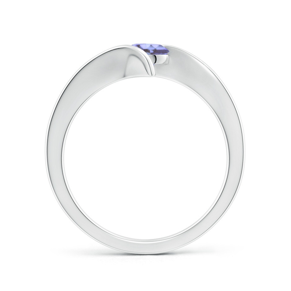 5mm AA Bar-Set Solitaire Round Tanzanite Bypass Ring in White Gold side-1