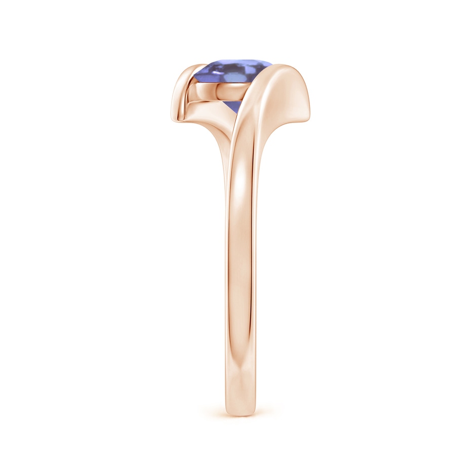 6mm A Bar-Set Solitaire Round Tanzanite Bypass Ring in Rose Gold side-2