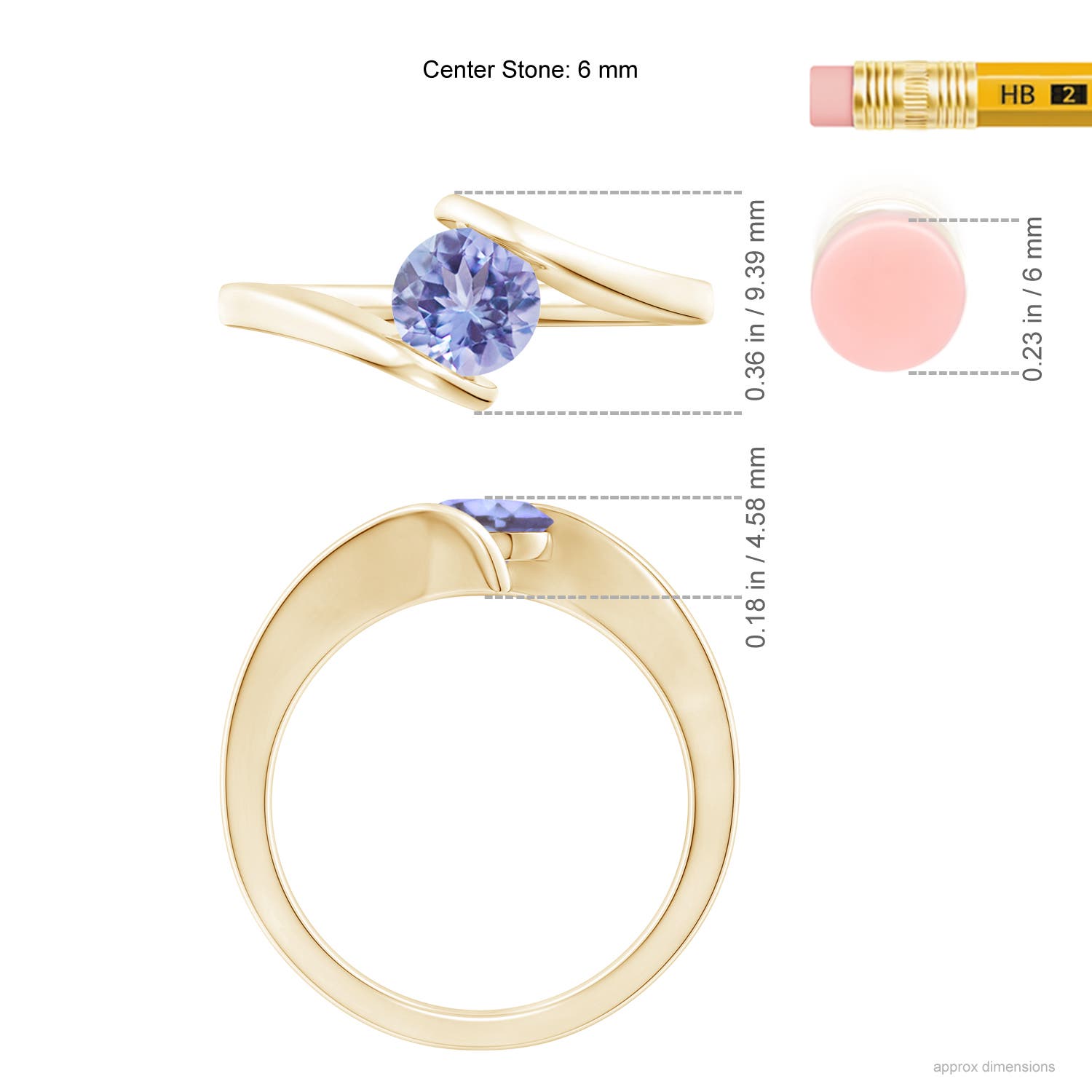 A - Tanzanite / 0.9 CT / 14 KT Yellow Gold