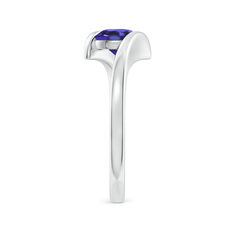6mm AA Bar-Set Solitaire Round Tanzanite Bypass Ring in White Gold side-2