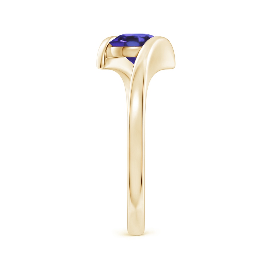 6mm AA Bar-Set Solitaire Round Tanzanite Bypass Ring in Yellow Gold side-2