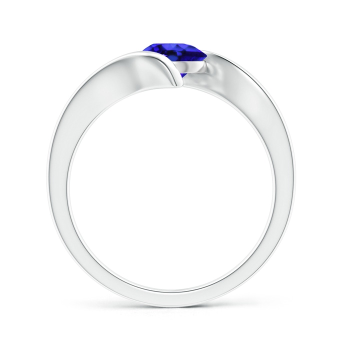 6mm AAA Bar-Set Solitaire Round Tanzanite Bypass Ring in 10K White Gold Product Image