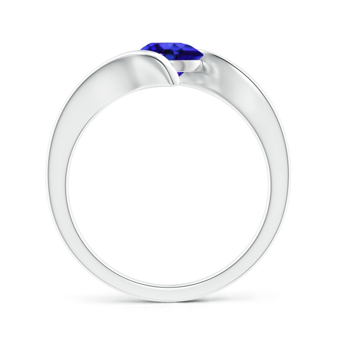 6mm AAA Bar-Set Solitaire Round Tanzanite Bypass Ring in 10K White Gold product image