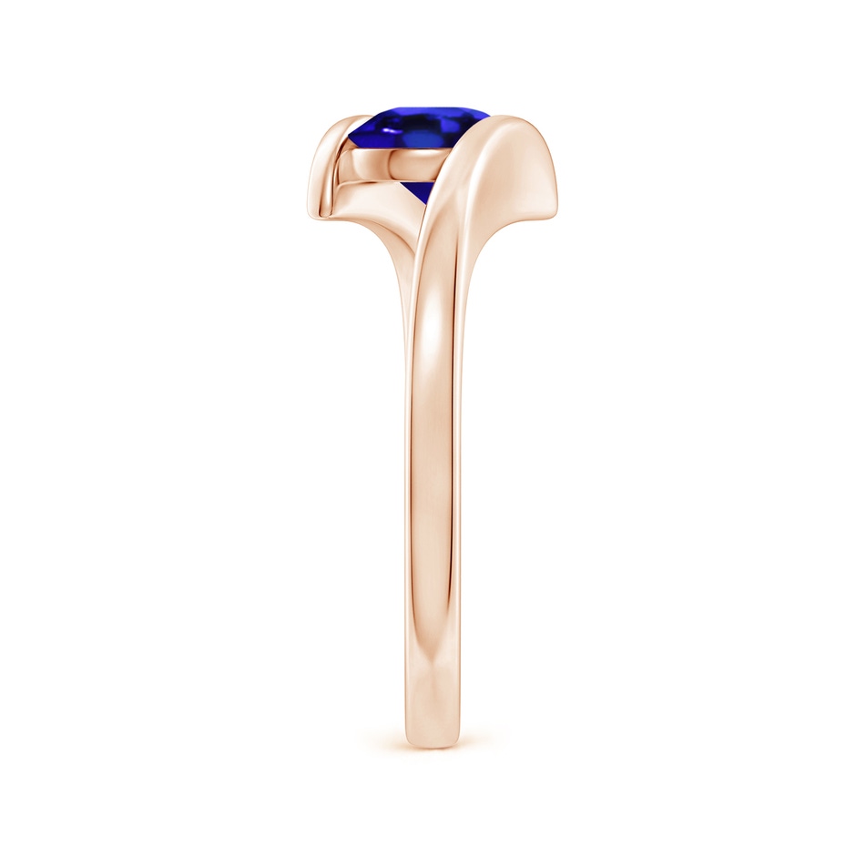 6mm AAA Bar-Set Solitaire Round Tanzanite Bypass Ring in Rose Gold side-2