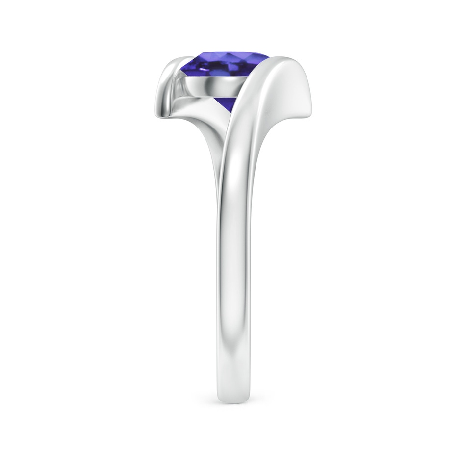 7mm AA Bar-Set Solitaire Round Tanzanite Bypass Ring in White Gold side-2